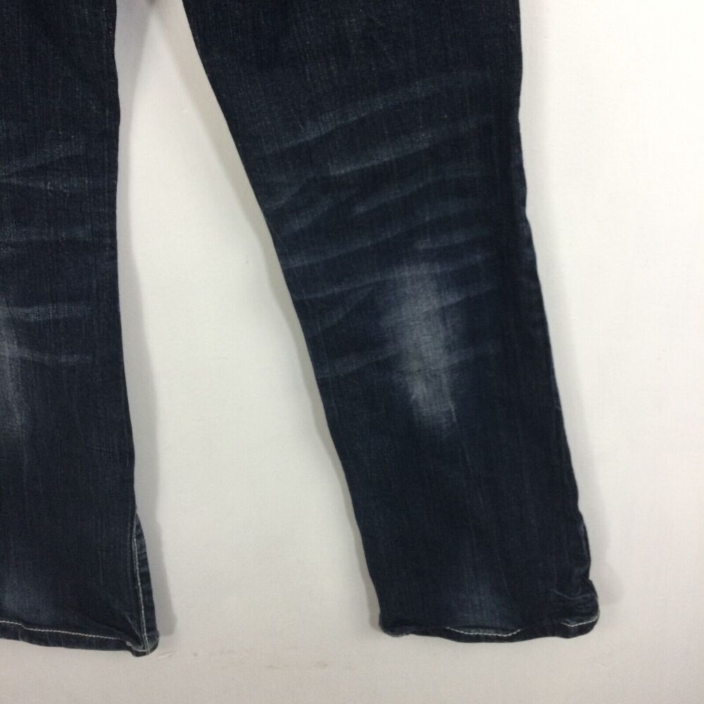 Wrangler Premium Patch Bootcut Mid Rise Western Dark Wash Denim Jeans Blue - Picture 9 of 15